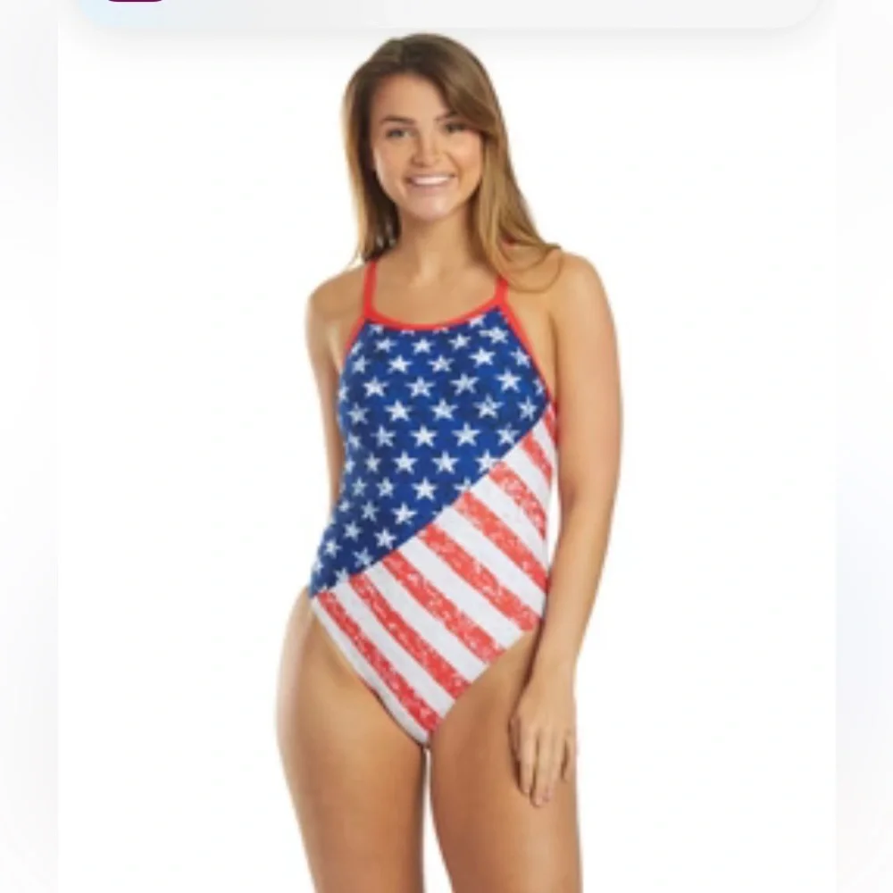 TYR Patriotic Stars and Stripes Kids Swimsuit